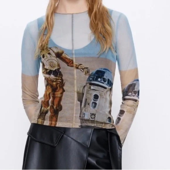 REALLY RARE SOLD OUT BNWT STAR WARS MESH LONG SLEEVE TOP FROM ZARA. SIZE SMALL. - Picture 2 of 15